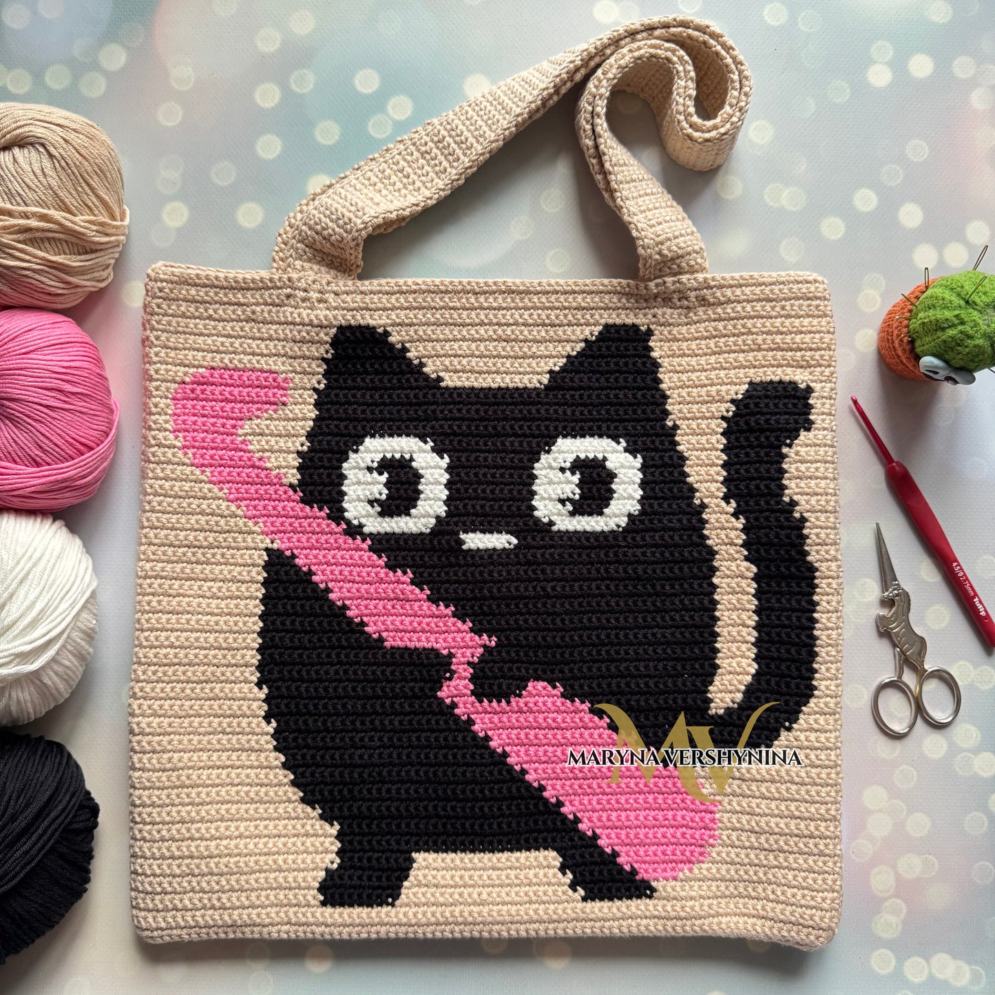 Cat and hook Crochet Pattern