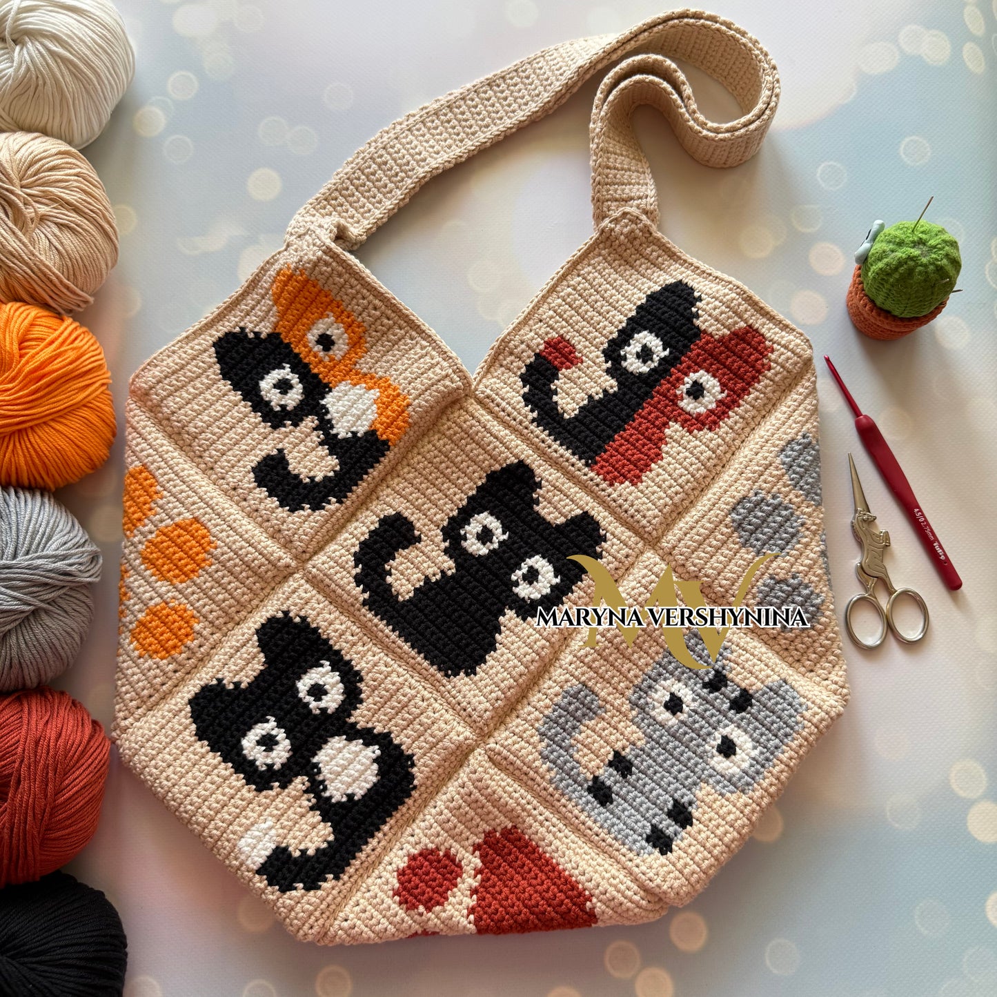 Cute cats bag crochet pattern