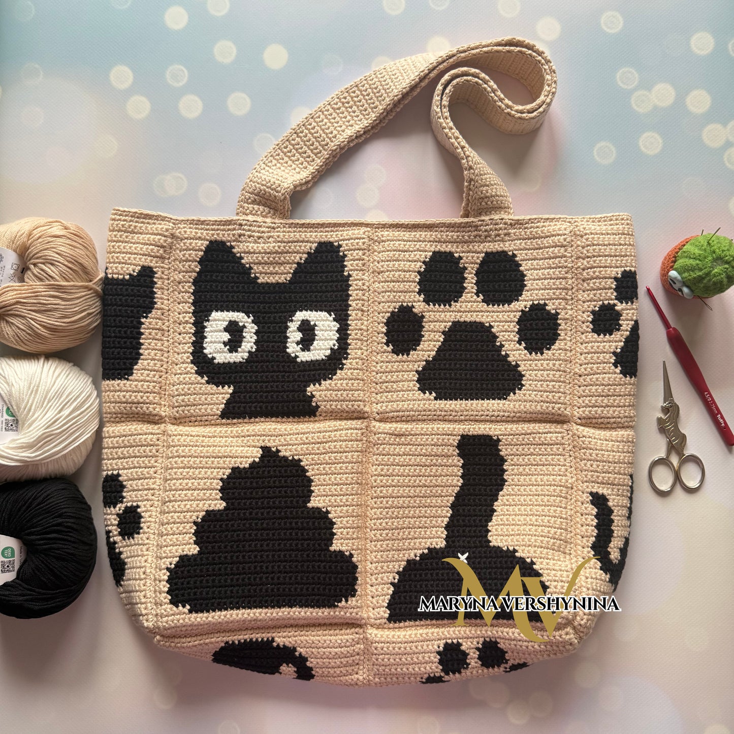 Cat, butt, paw, poop bag crochet pattern