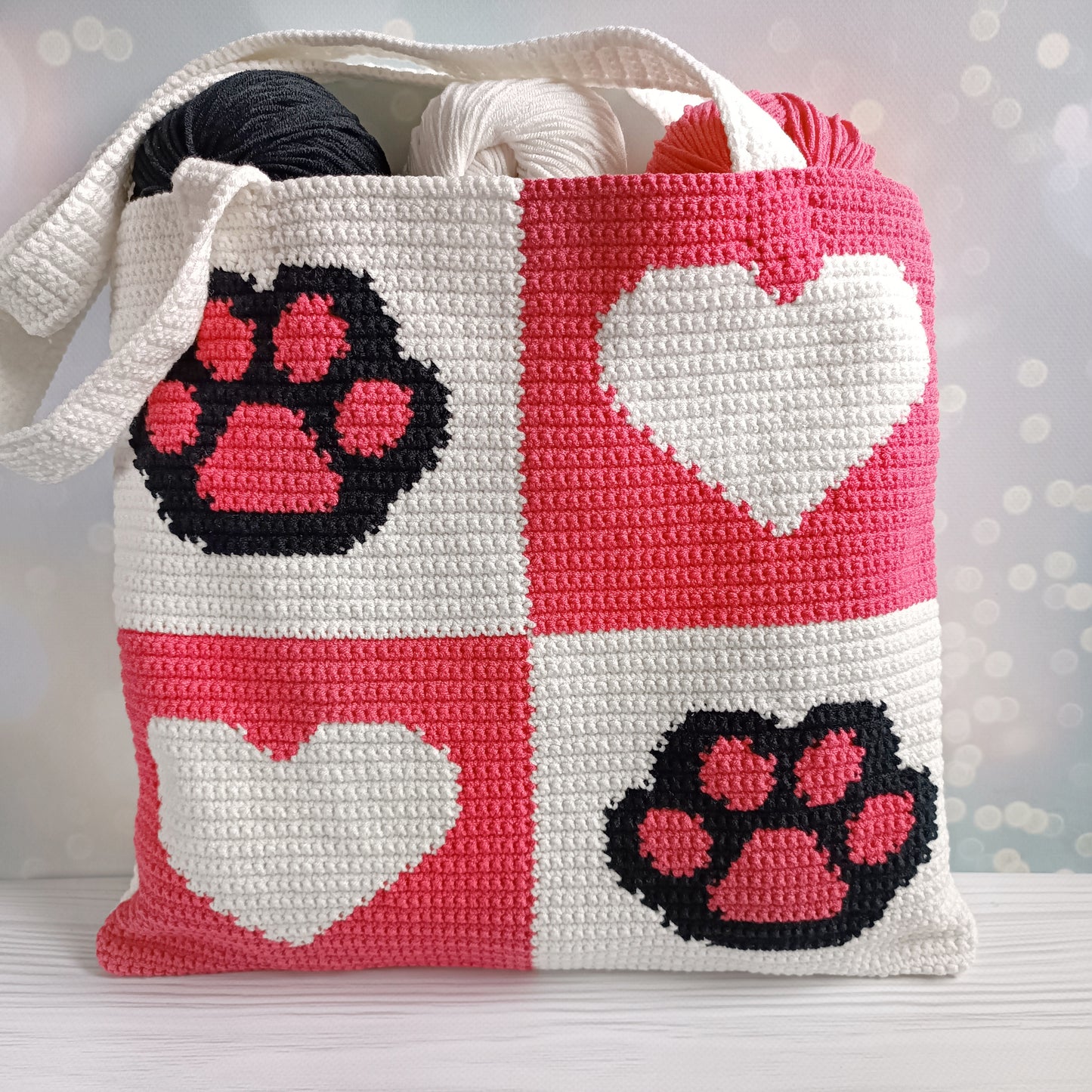 Paw and Heart Bag Crochet Pattern