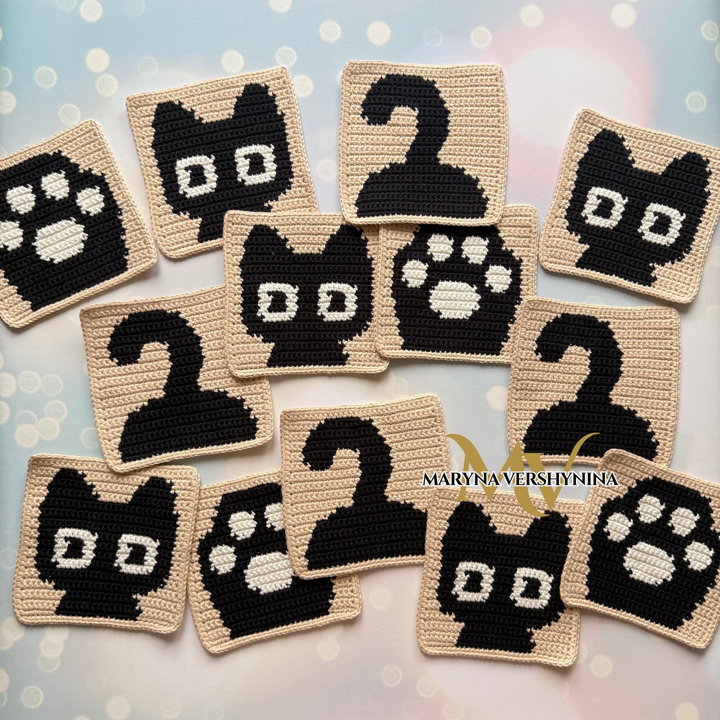 Cute cat, butt and paw bag crochet pattern
