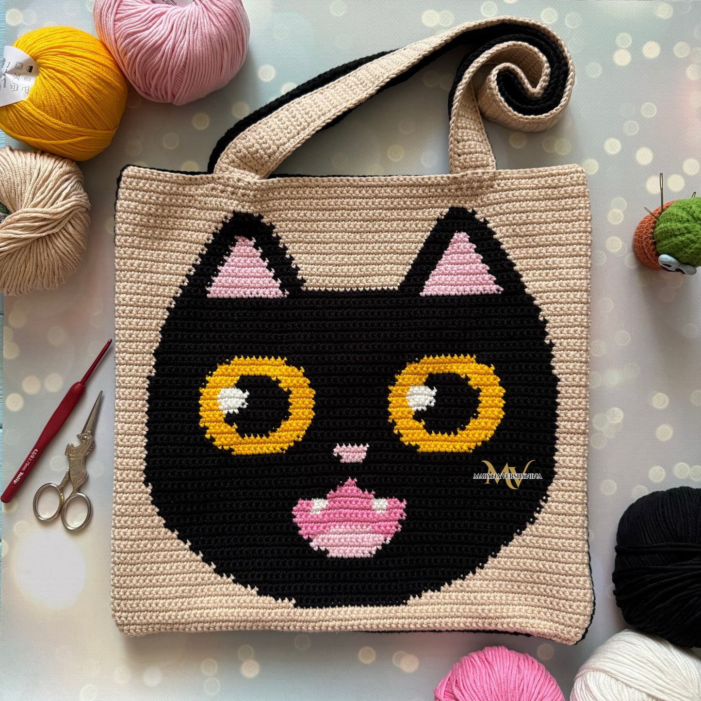 Black Cat Bag Crochet Pattern