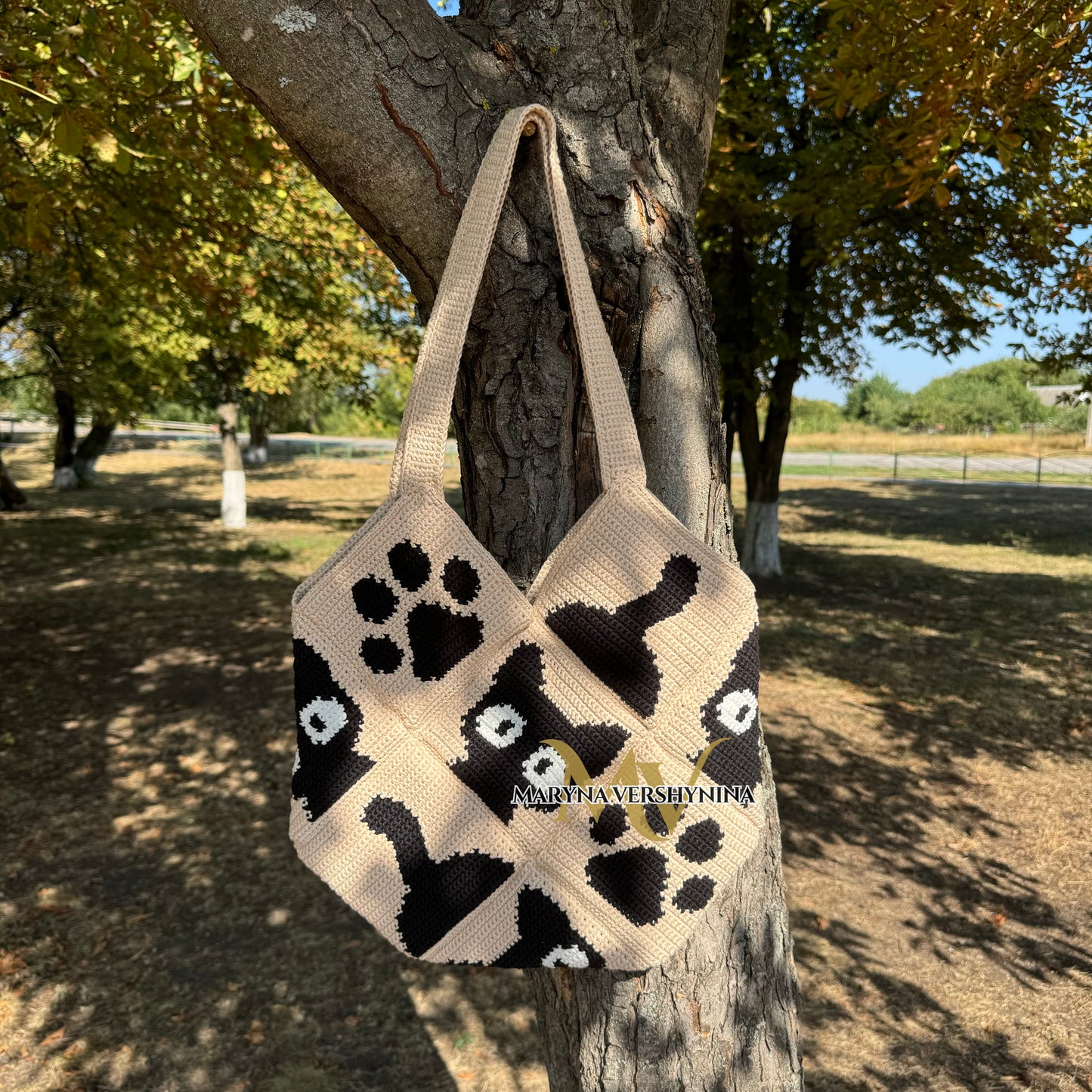 Cat, paw, tail bag Crochet Pattern