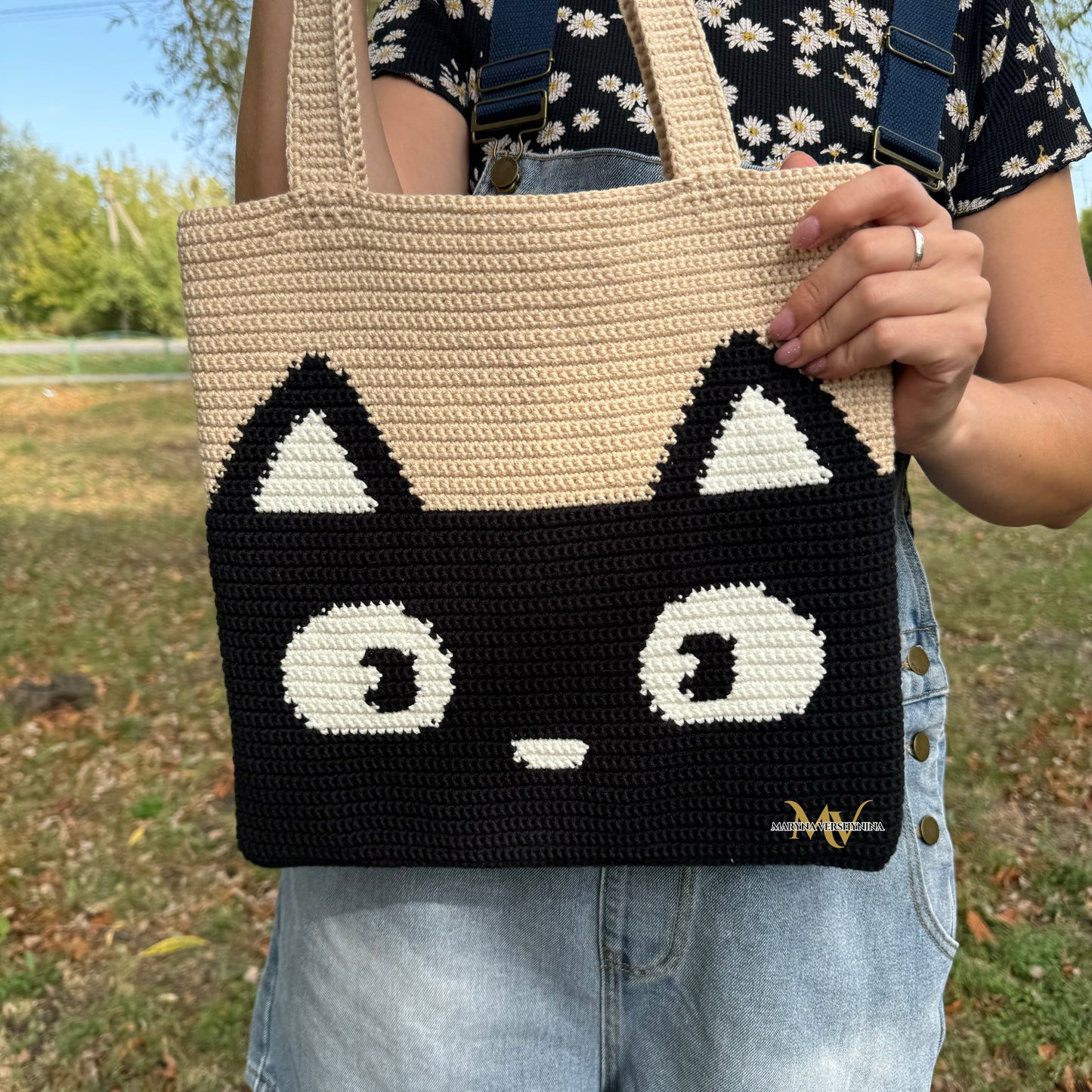 Black cat bag Crochet Pattern