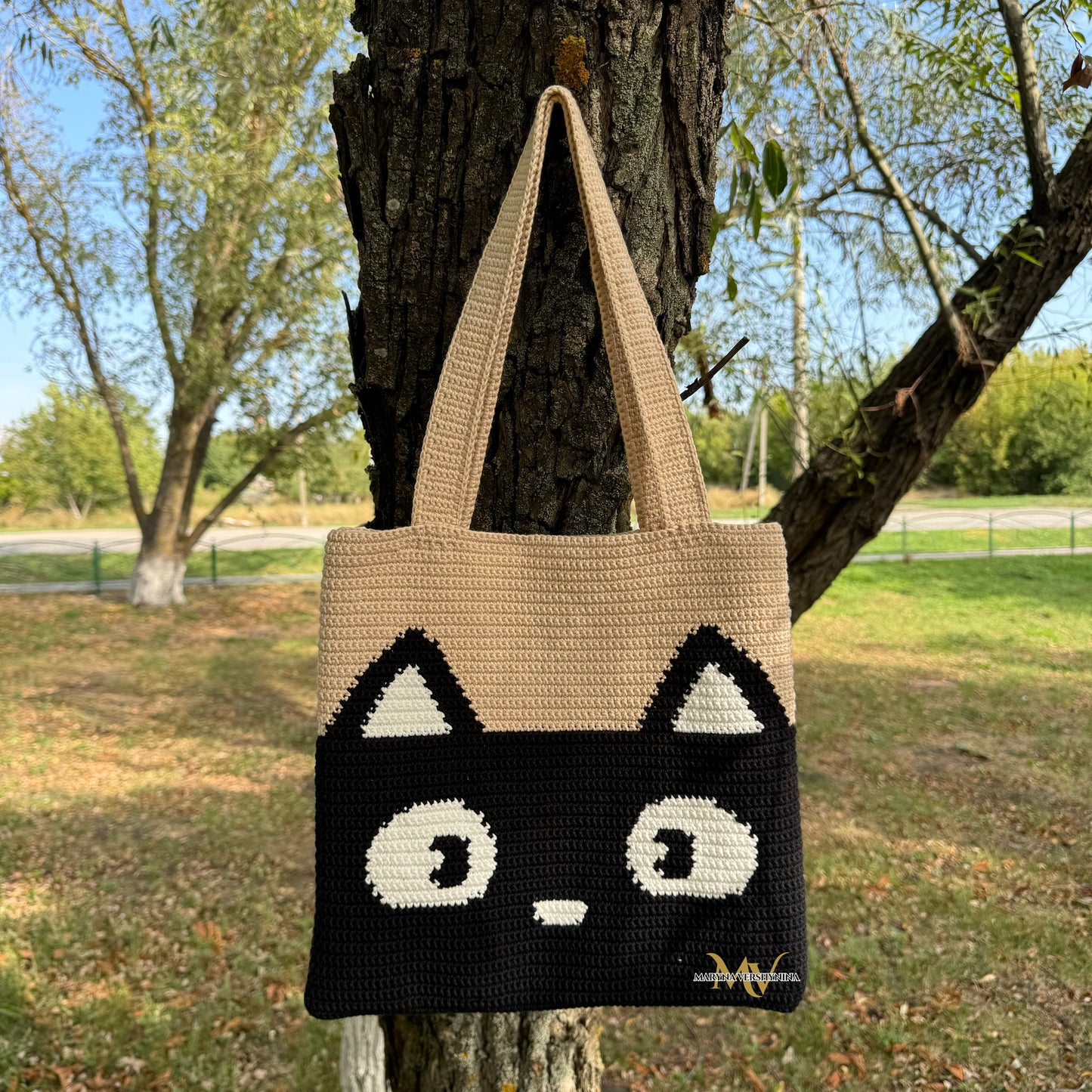 Black cat bag Crochet Pattern