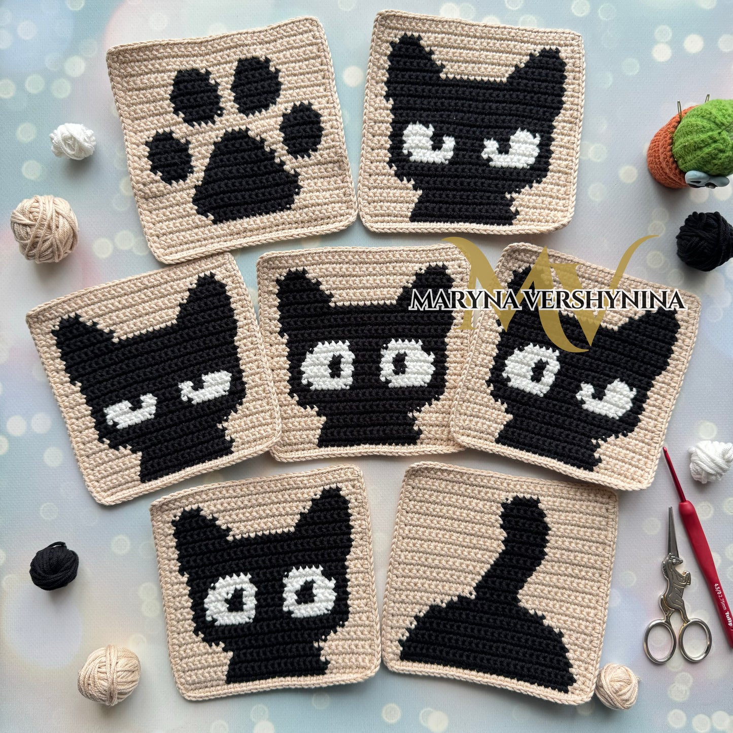 Cats Squares Crochet Pattern