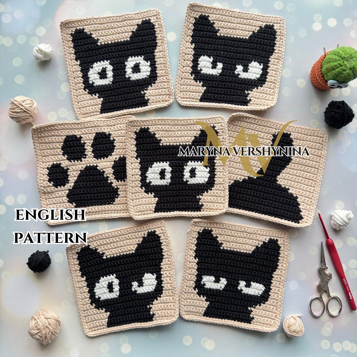 Cats Squares Crochet Pattern