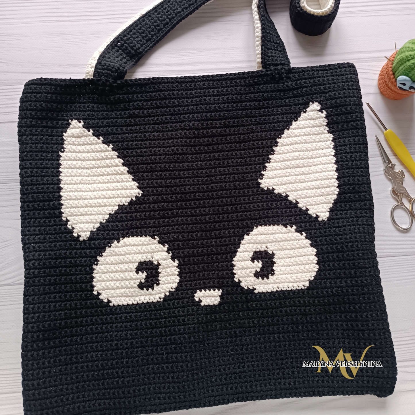 Black cat bag Crochet Pattern