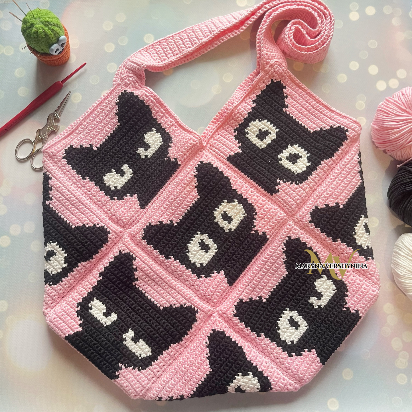 Black Cats Bag Crochet Pattern