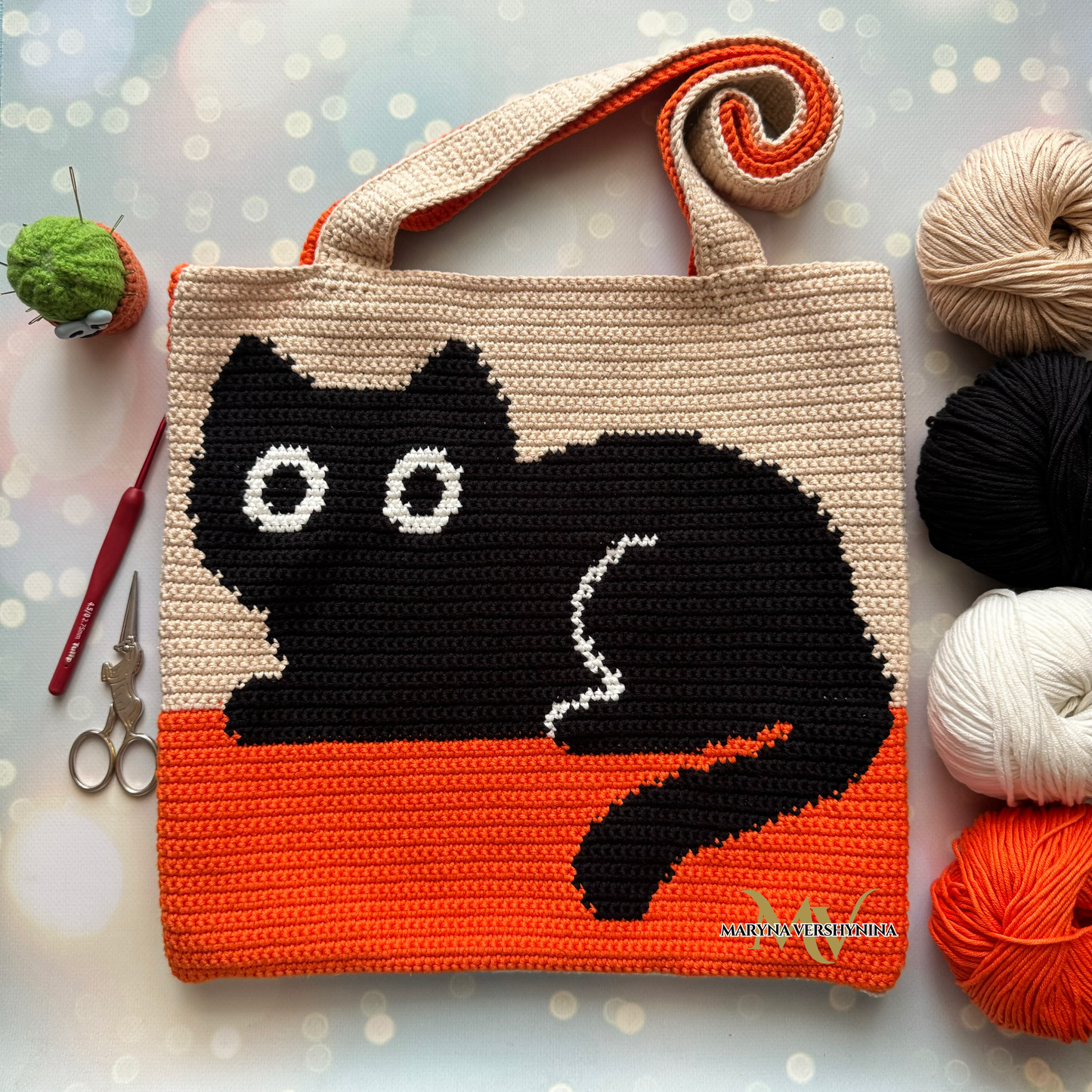 Black cat bag Crochet Pattern