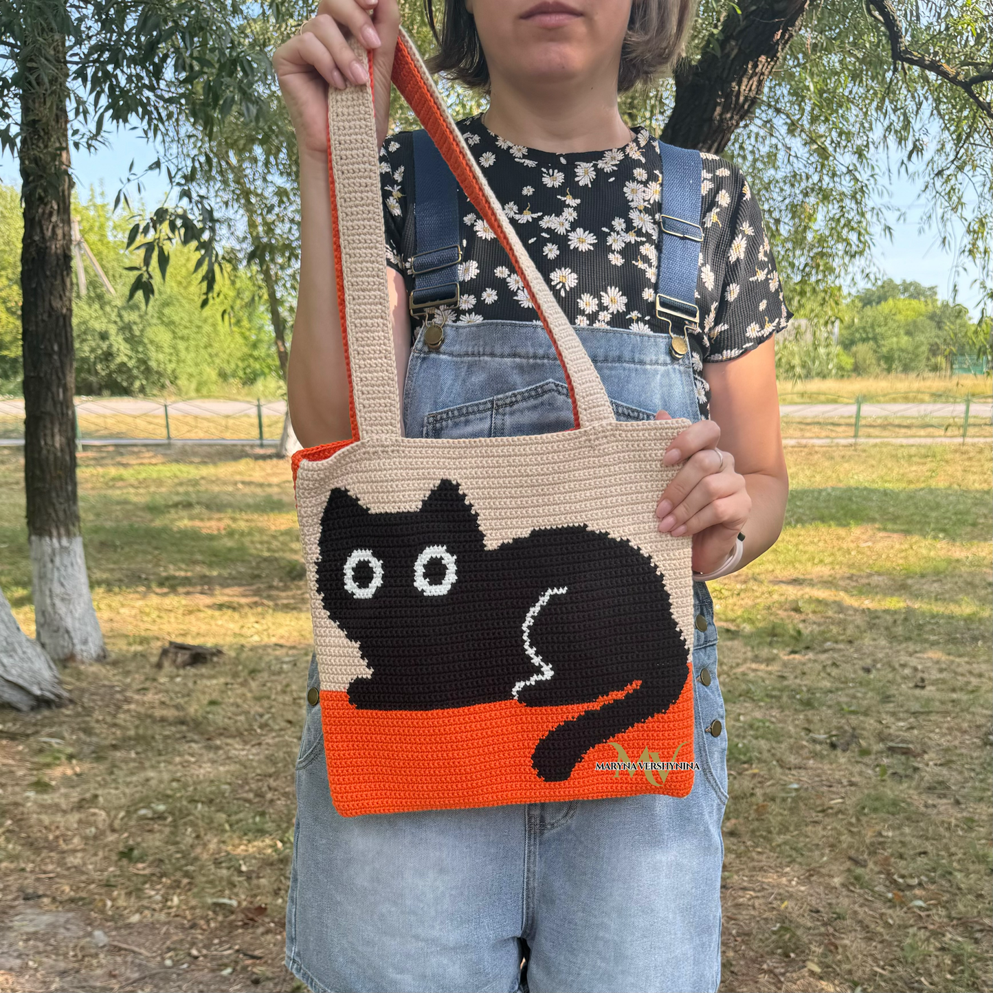 Black cat bag Crochet Pattern