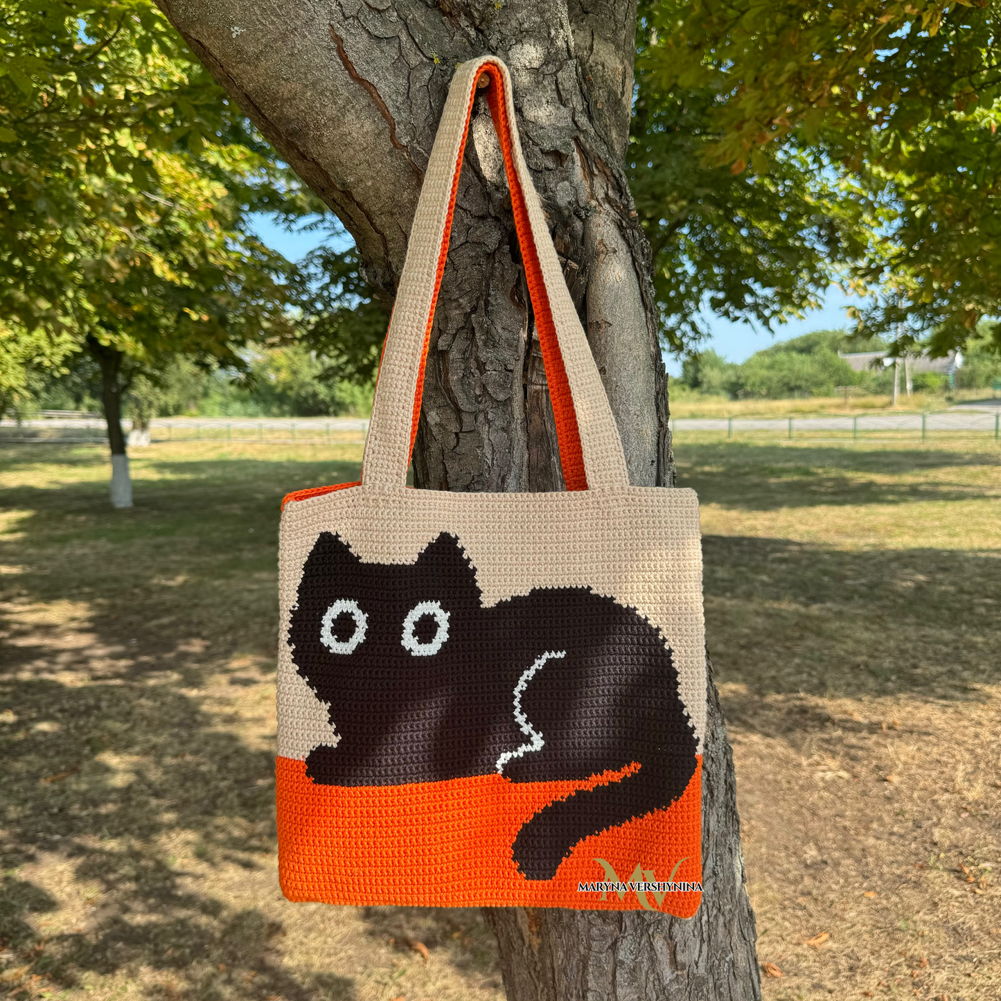Black cat bag Crochet Pattern