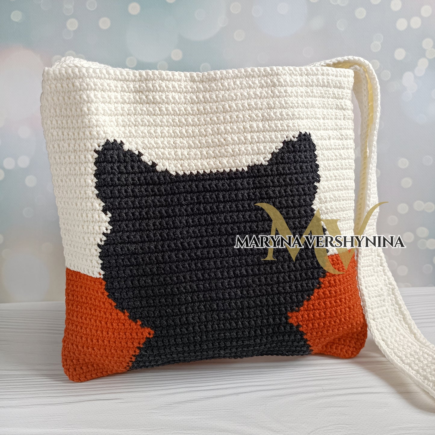 Black cat square bag and Black cat round bag Crochet Pattern