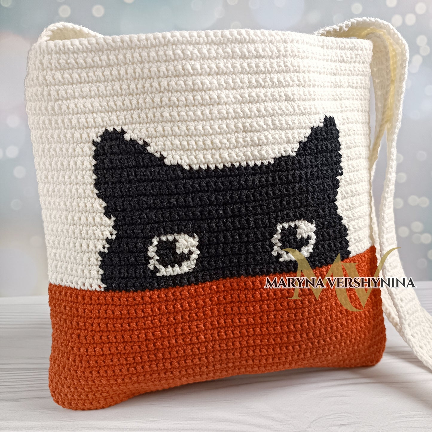Black cat square bag and Black cat round bag Crochet Pattern