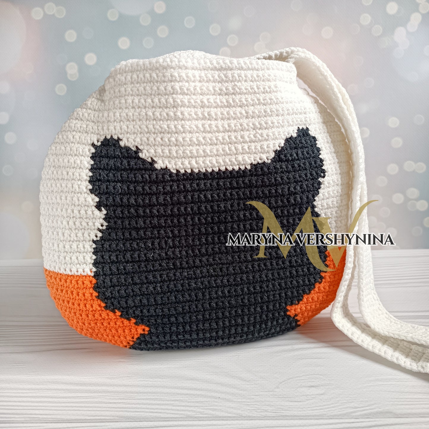 Black cat square bag and Black cat round bag Crochet Pattern