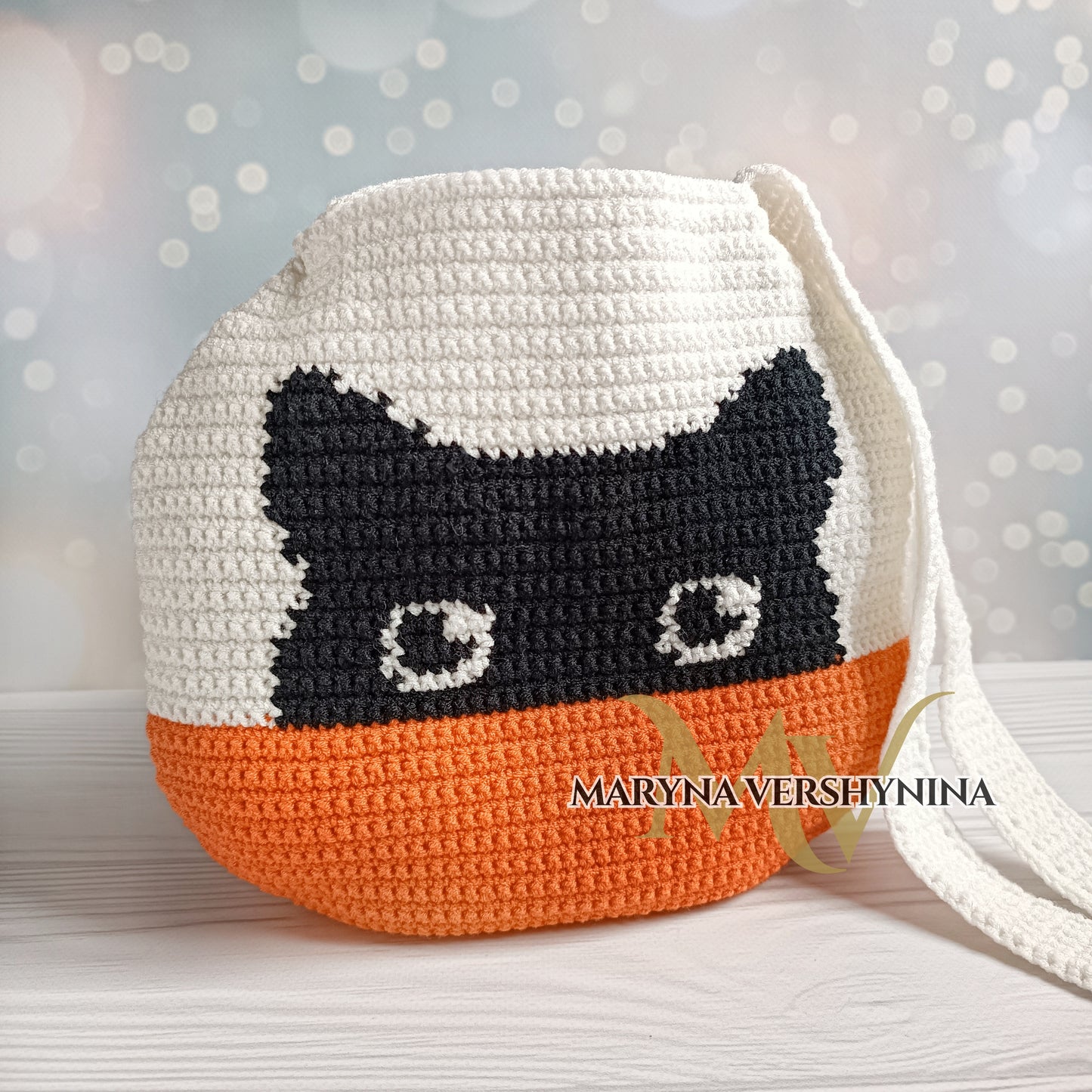 Black cat square bag and Black cat round bag Crochet Pattern