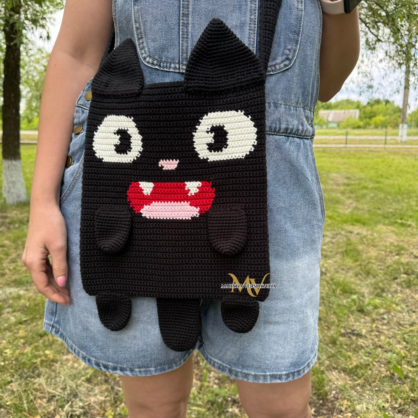 Cute Black Cat Bag CrochetPattern