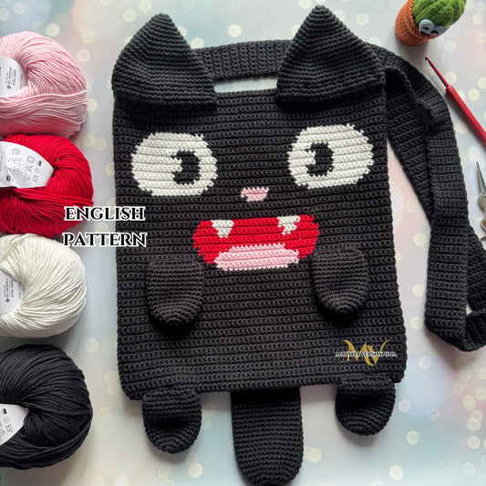 Cute Black Cat Bag CrochetPattern