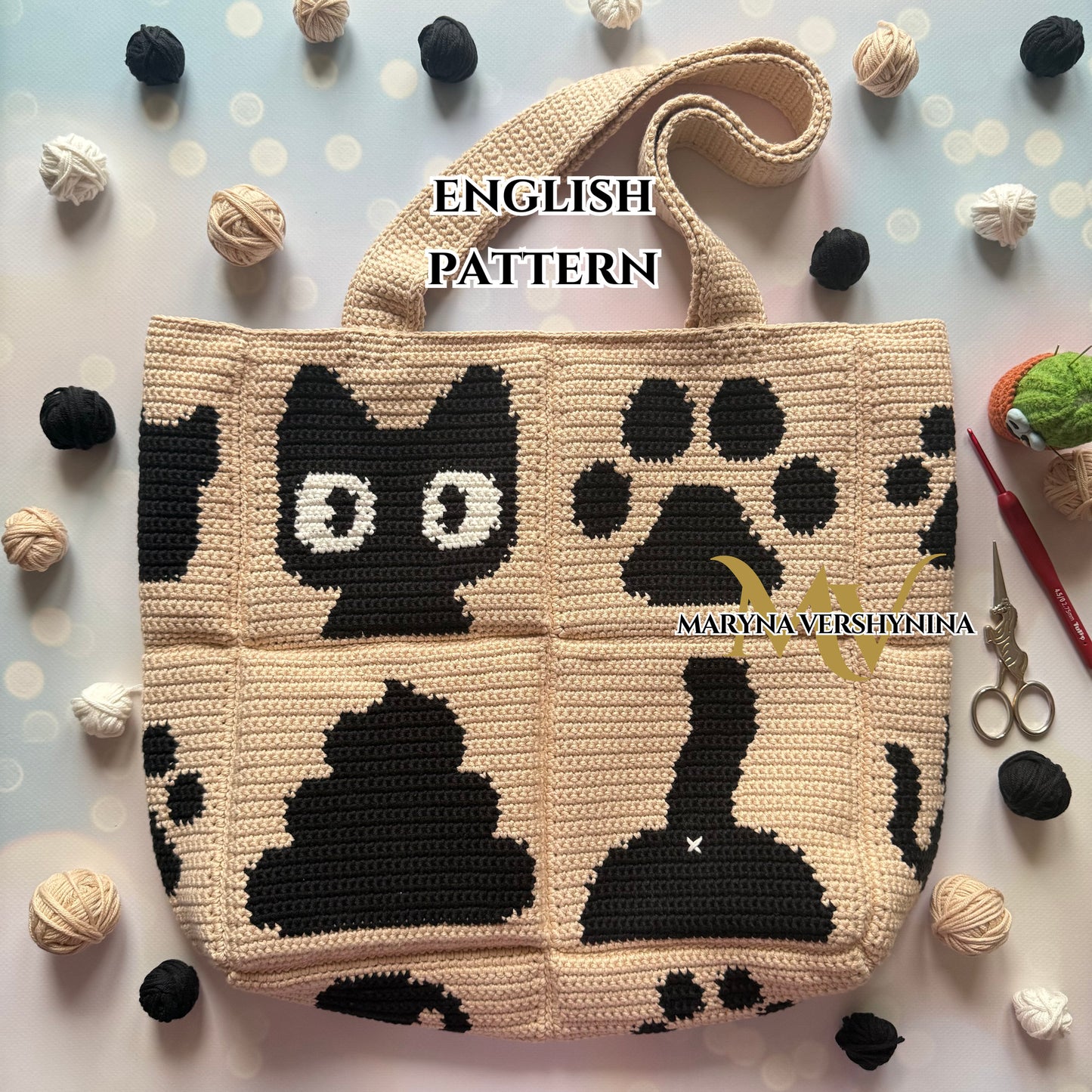 Cat, butt, paw, poop bag crochet pattern