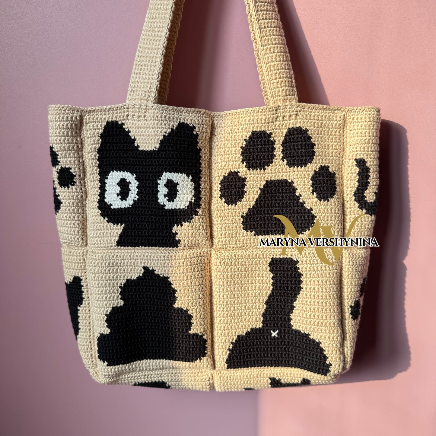 Cat, butt, paw, poop bag crochet pattern
