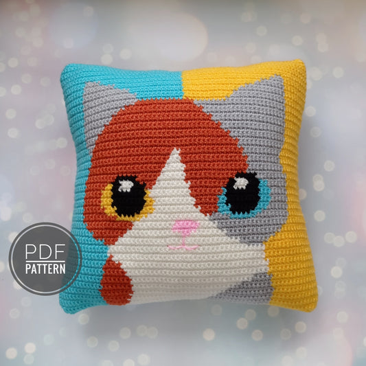 Cat pillow Crochet pattern