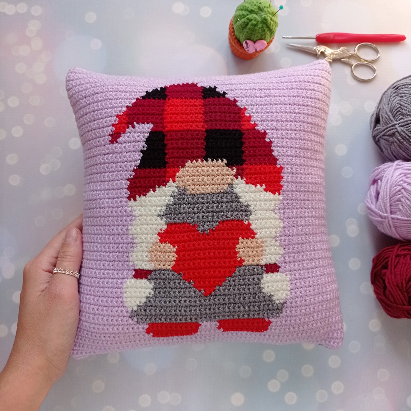Gnome Girl pillow Crochet Pattern