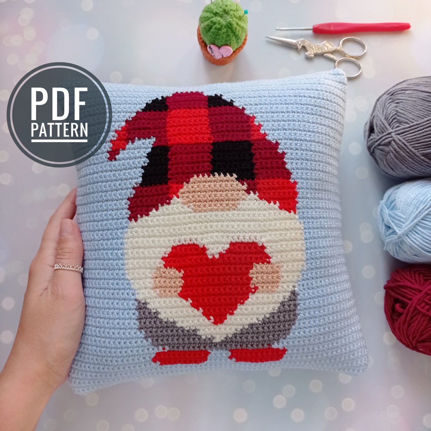 Gnome Boy pillow Crochet pattern