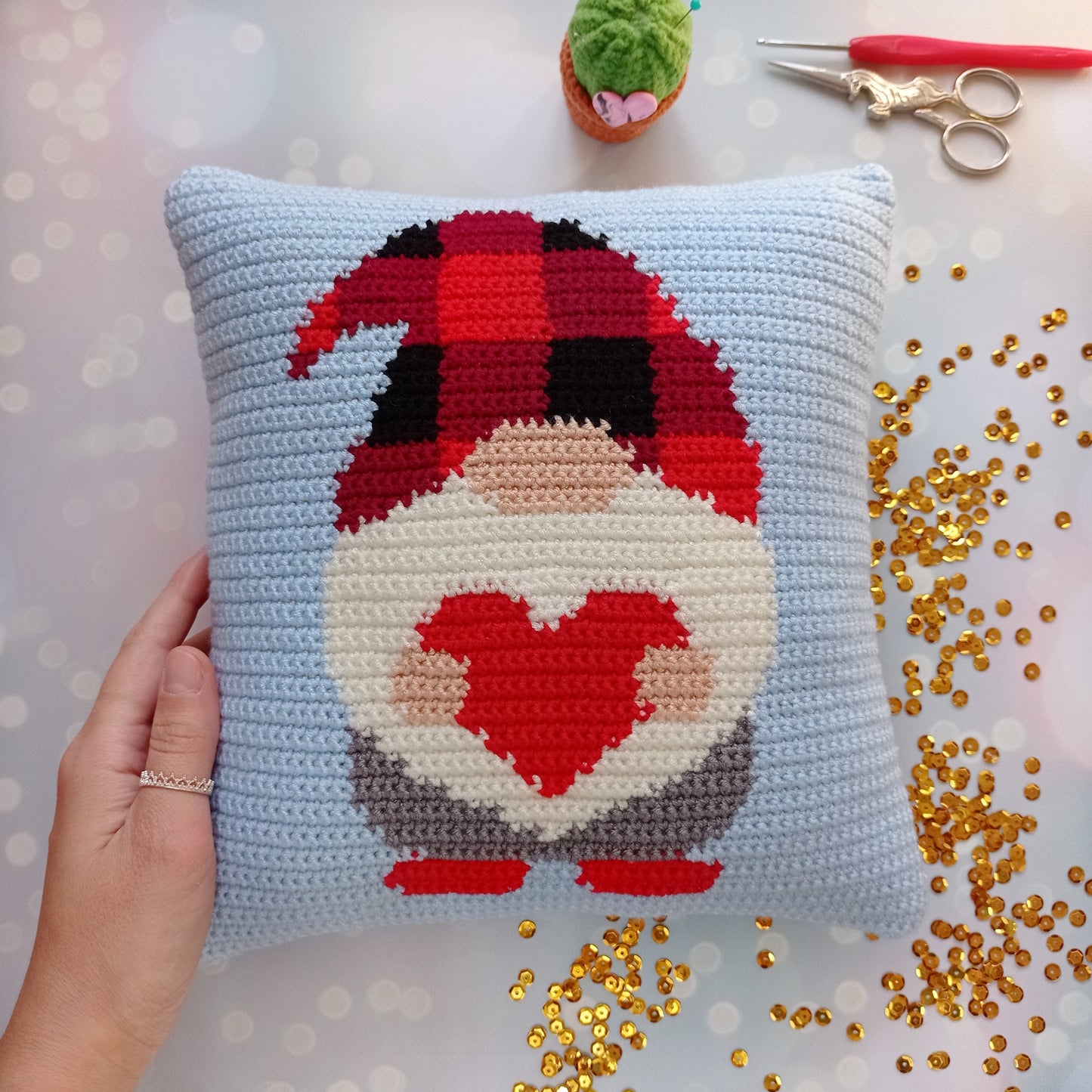 Gnome Boy pillow Crochet pattern