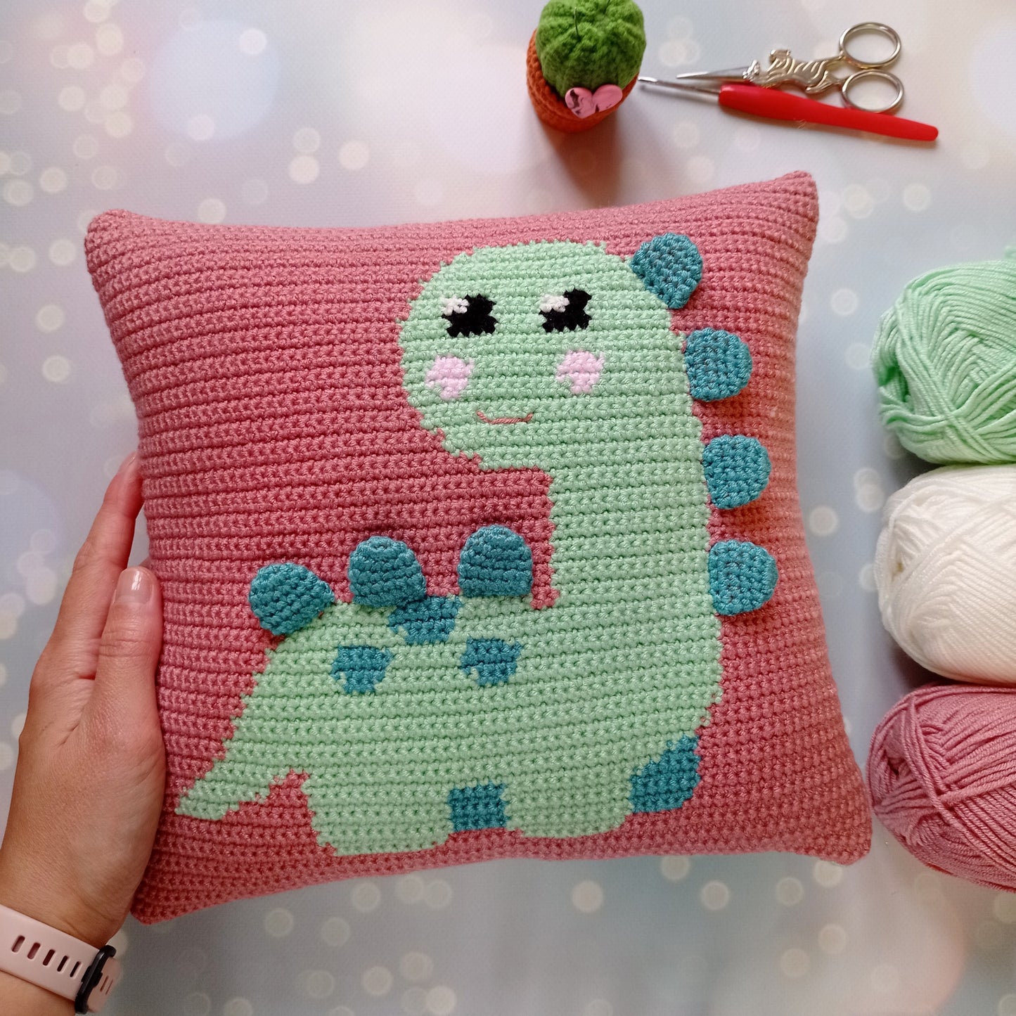 Dinosaur pillow Crochet pattern
