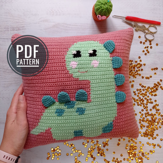 Dinosaur pillow Crochet pattern