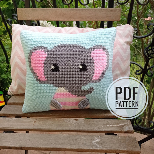 Elephant pillow Crochet Pattern