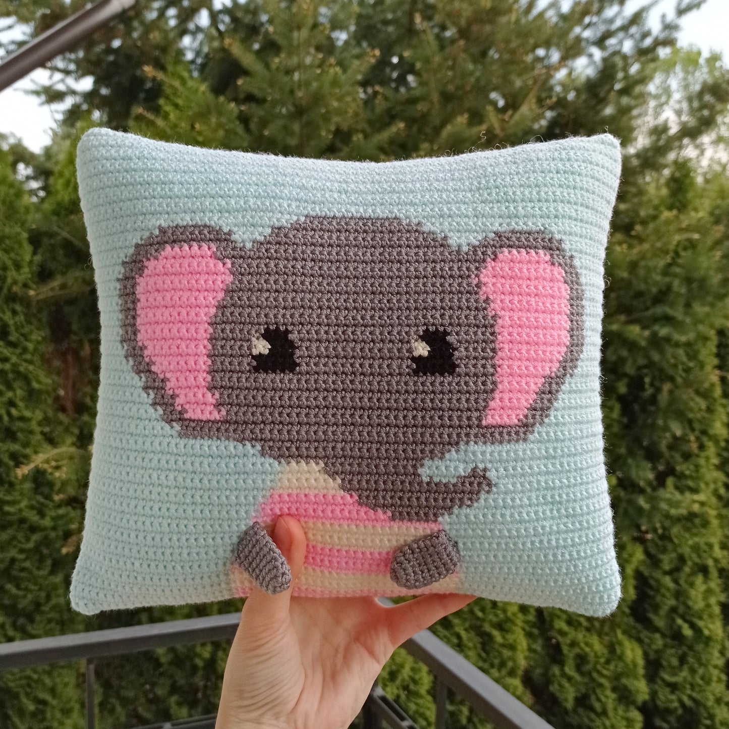 Elephant pillow Crochet Pattern
