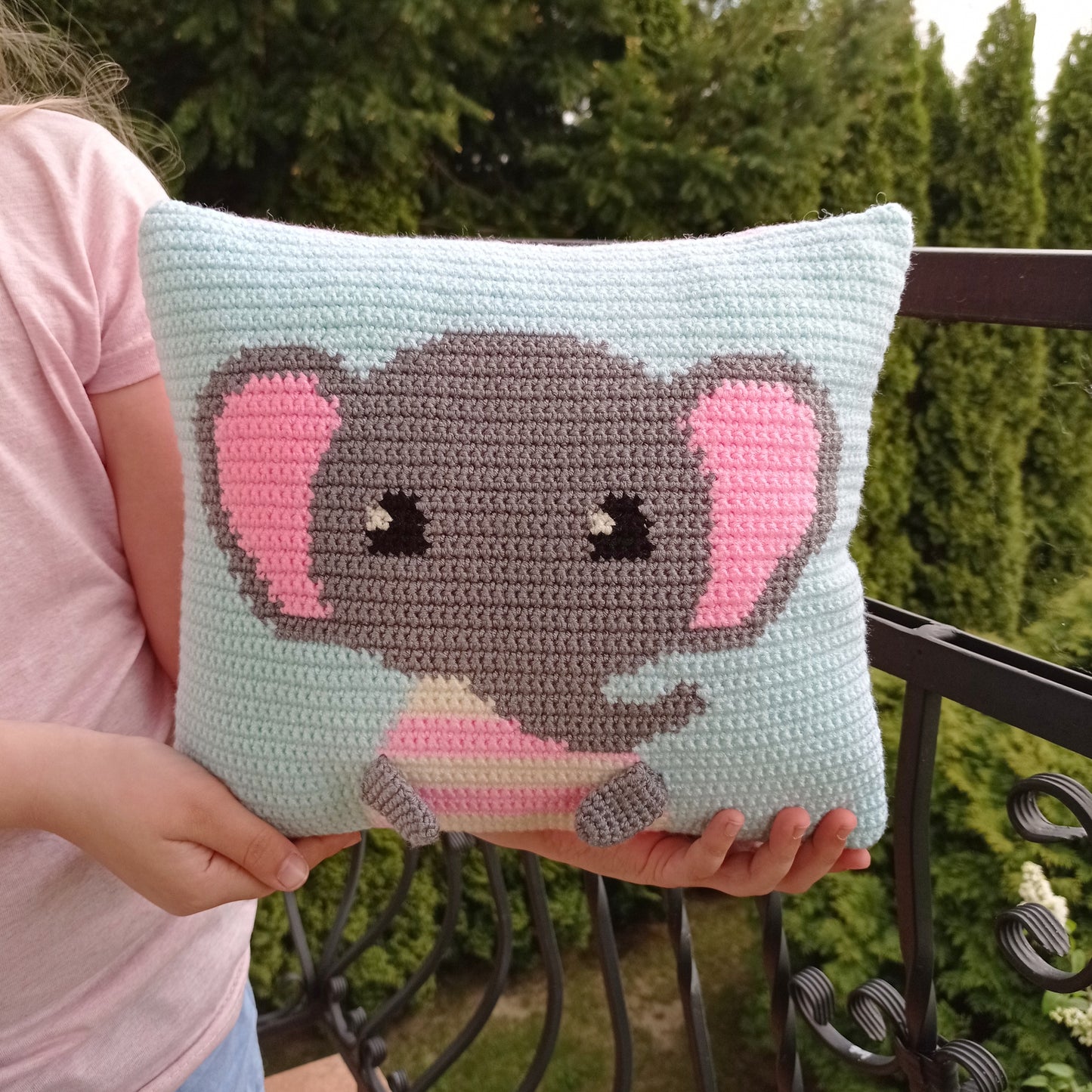 Elephant pillow Crochet Pattern