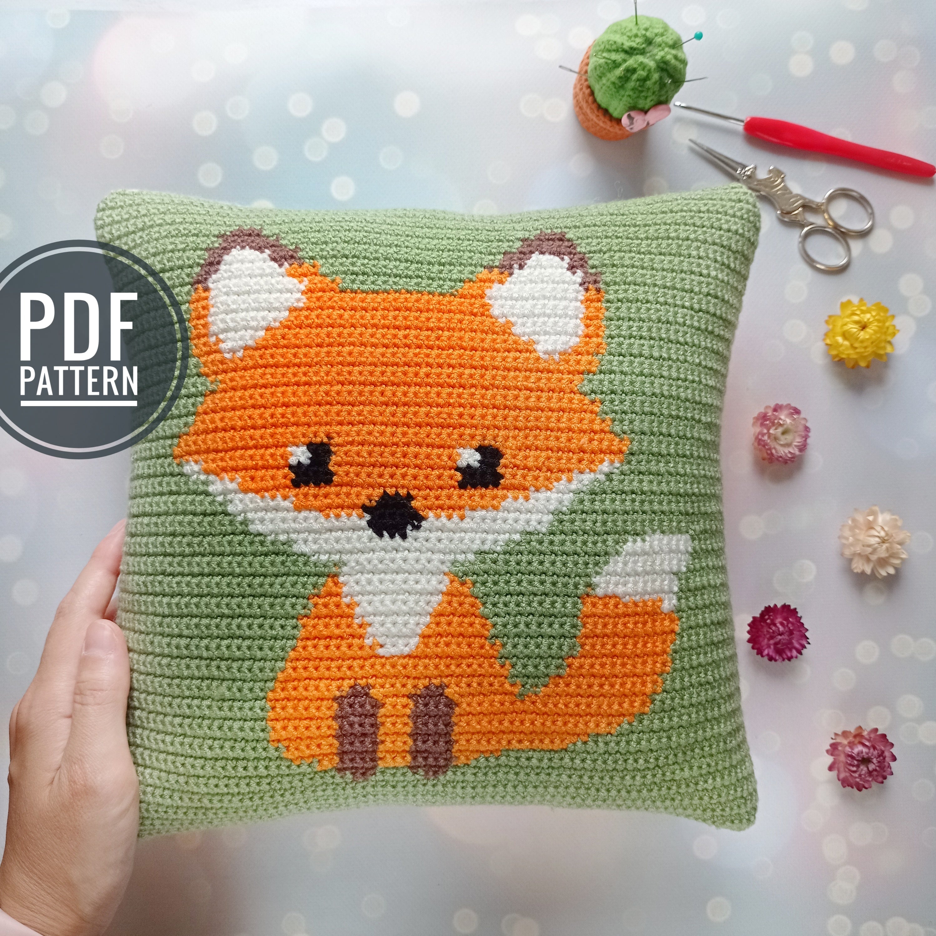 Fox pillow Crochet pattern – marynacrochetdesign
