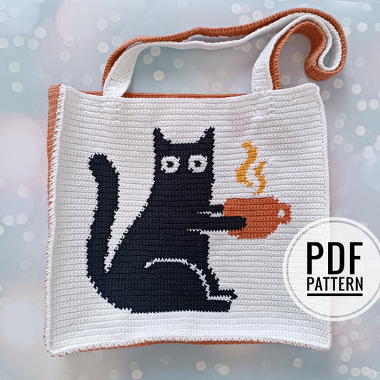 Cat with a cup Crochet Pattern