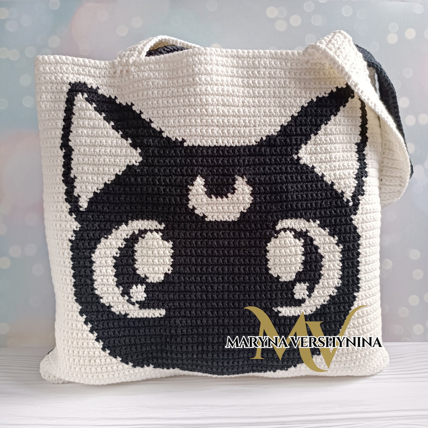 Cat with the moon bag Crochet Pattern