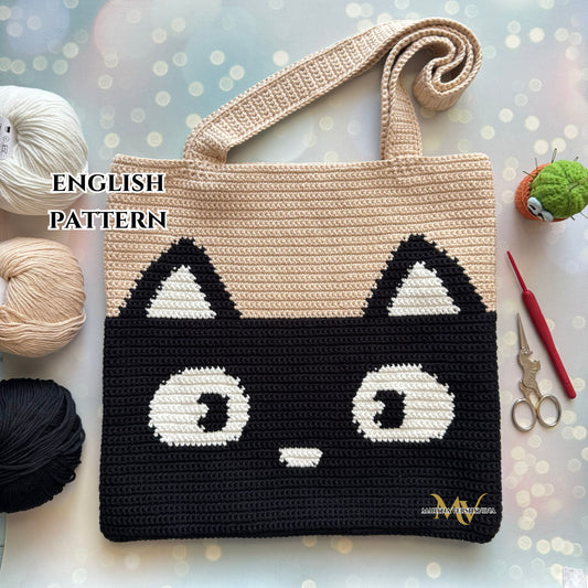 Black cat bag Crochet Pattern