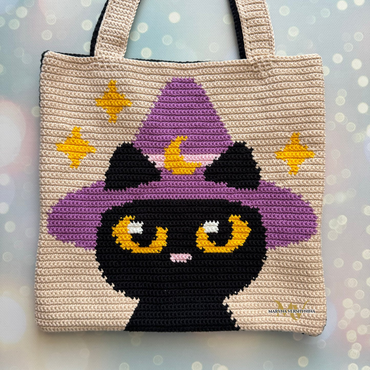 Halloween black cat bag Crochet Pattern