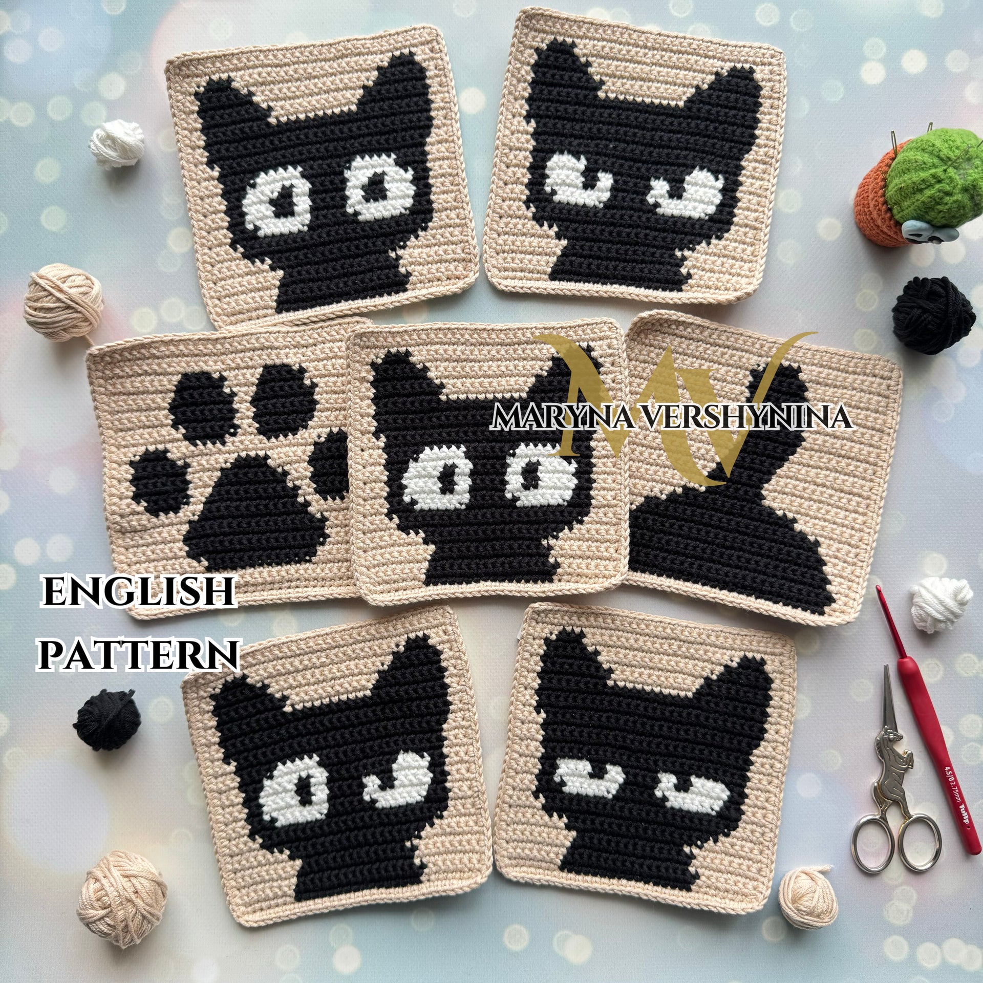Cats Squares Crochet Pattern