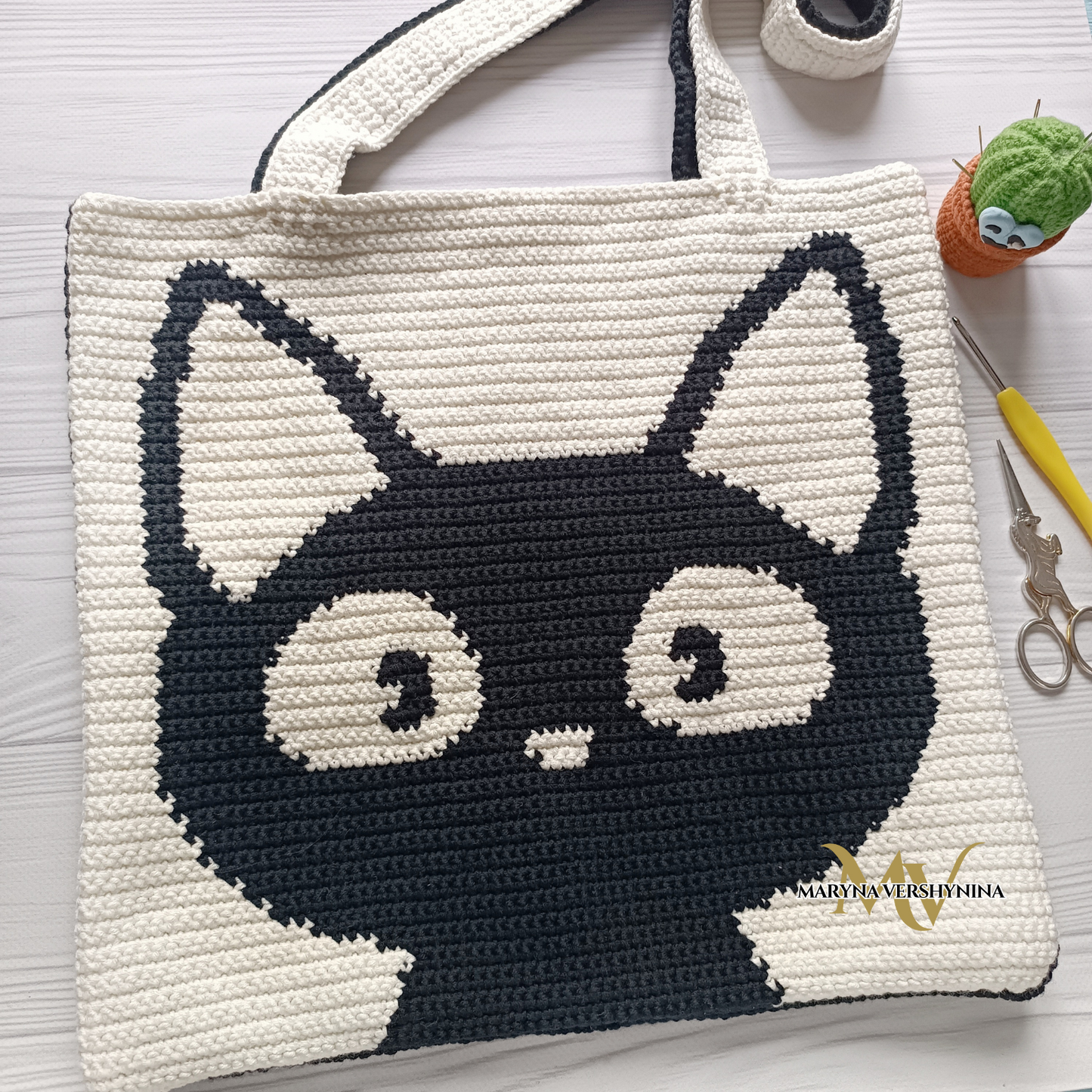 Black cat bag Crochet Pattern
