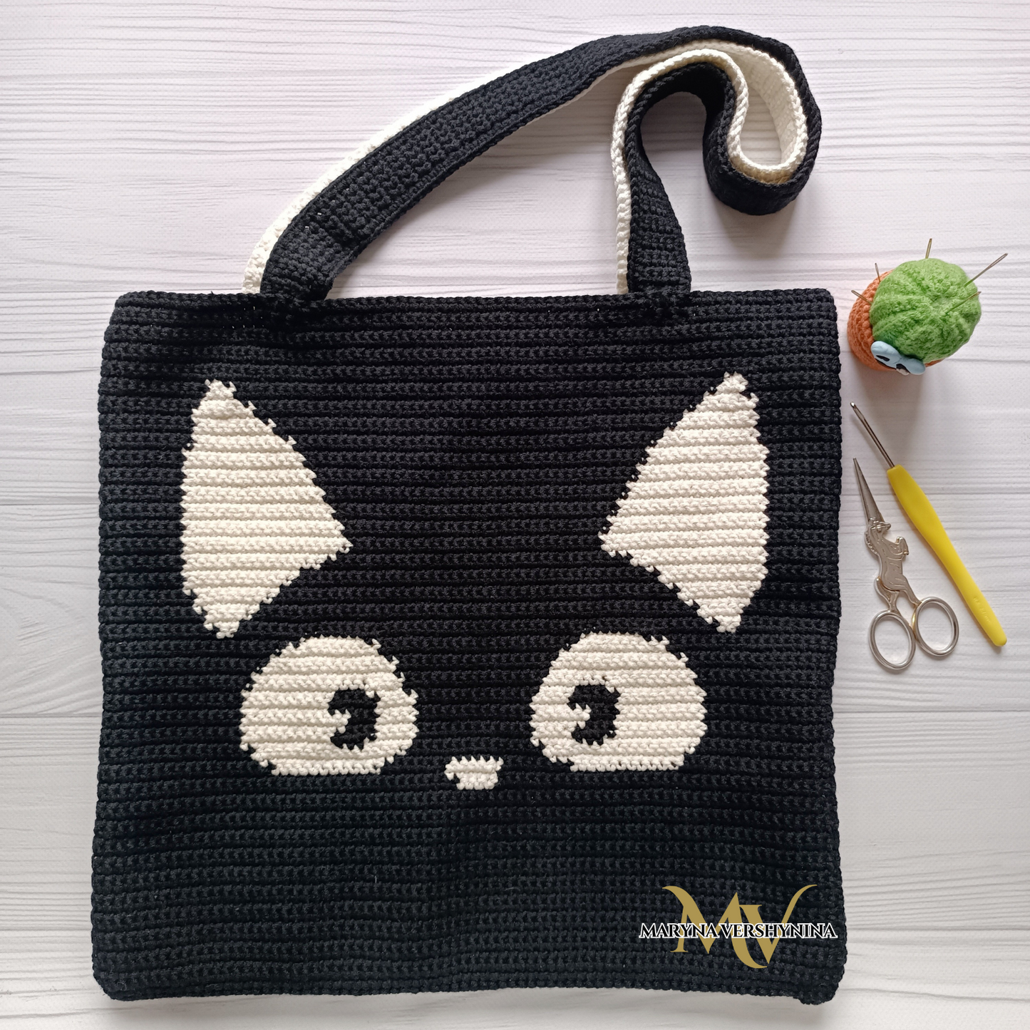 Black cat bag Crochet Pattern
