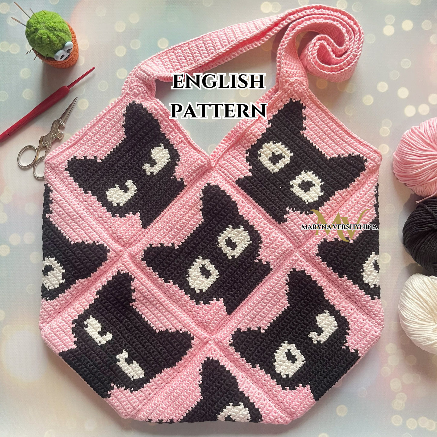 Black Cats Bag Crochet Pattern