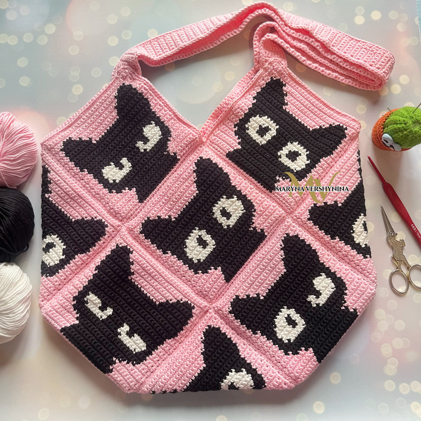 Black Cats Bag Crochet Pattern