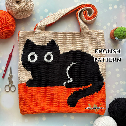 Black cat bag Crochet Pattern
