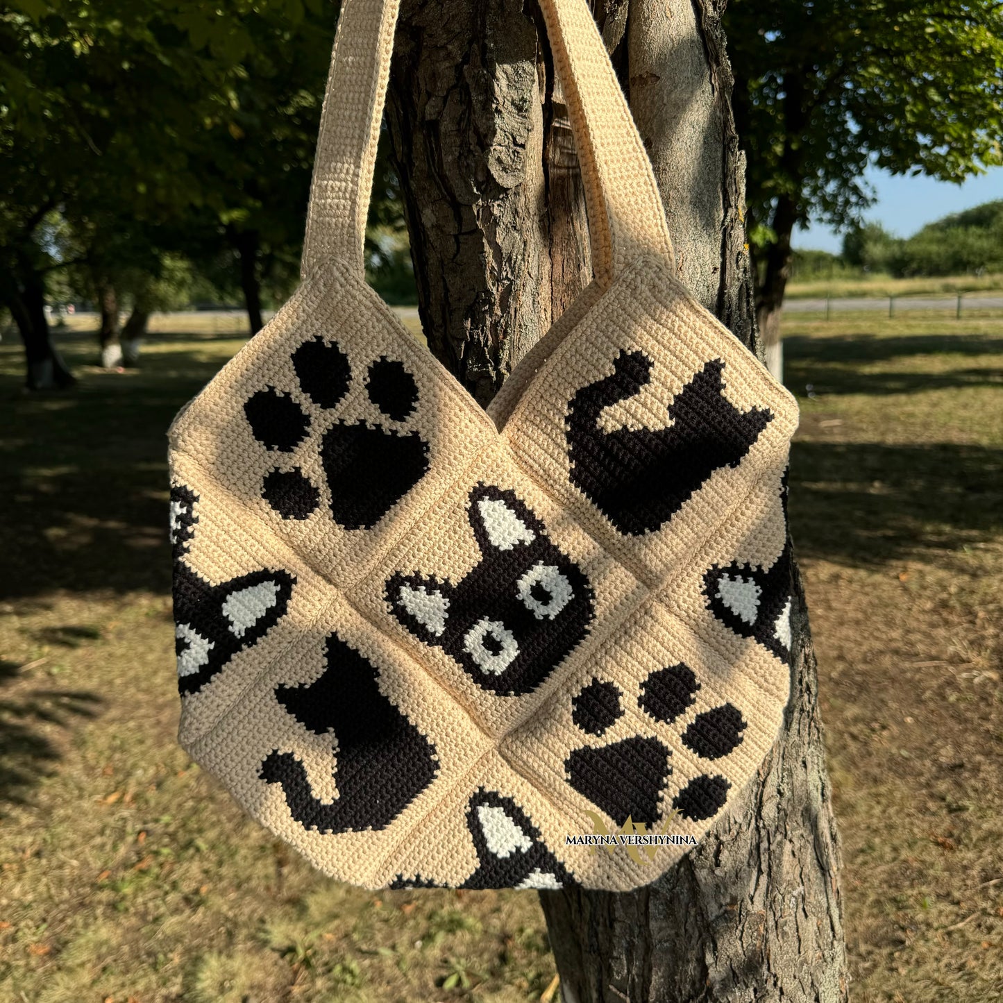 Cute black cats bag Crochet Pattern